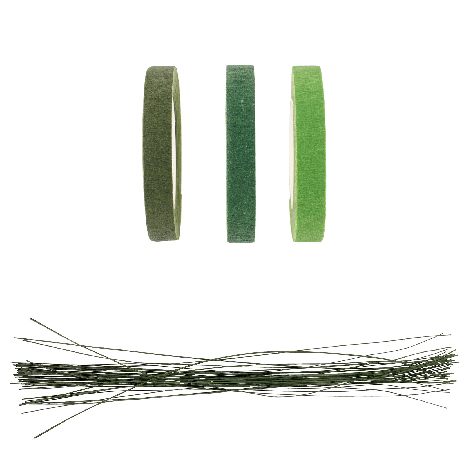 Wire Stem Florist - Nastro Floreale Verde, Kit per Steli